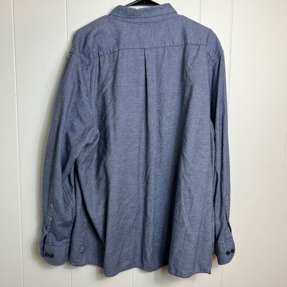 ROWM‎ Mens Cotton Dress Shirt Size XXL Blue Long Sleeve Button Down - Picture 6 of 7